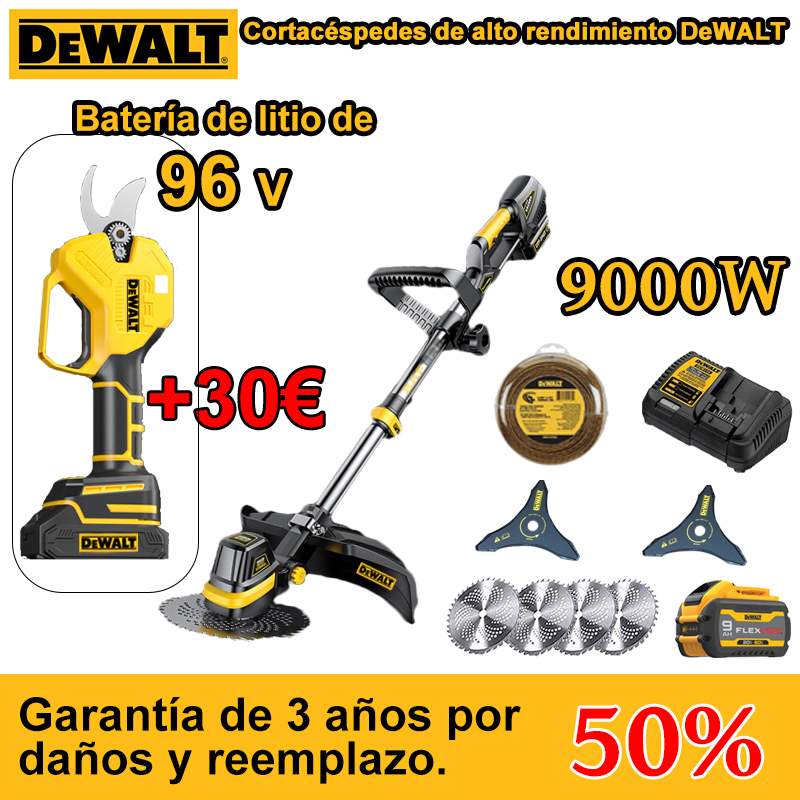 [DEWALT] [Cortacésped eléctrico de litio de alto rendimiento + podadoras de gran apertura] juego completo de accesorios + batería de litio de 9800W + 96V, batería de litio de 60V